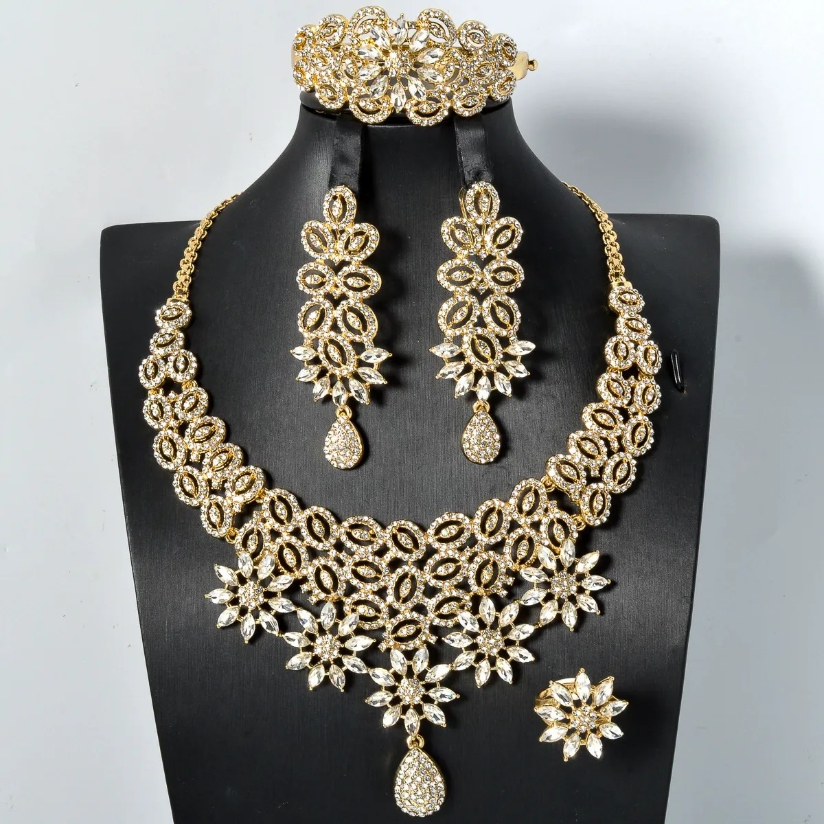 Women Fashion Uae - Nigeria Dubai Rihinestone Wedding Jewelry Set