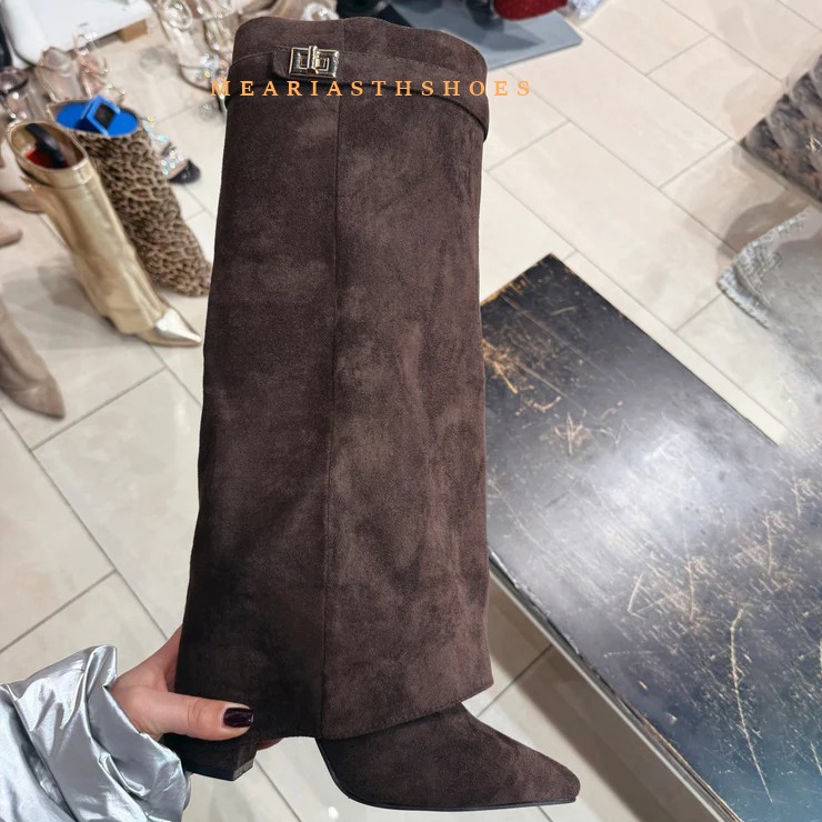 Women'S Fashion Boots 2025 - Women's Chunky Heel Knee High Boots