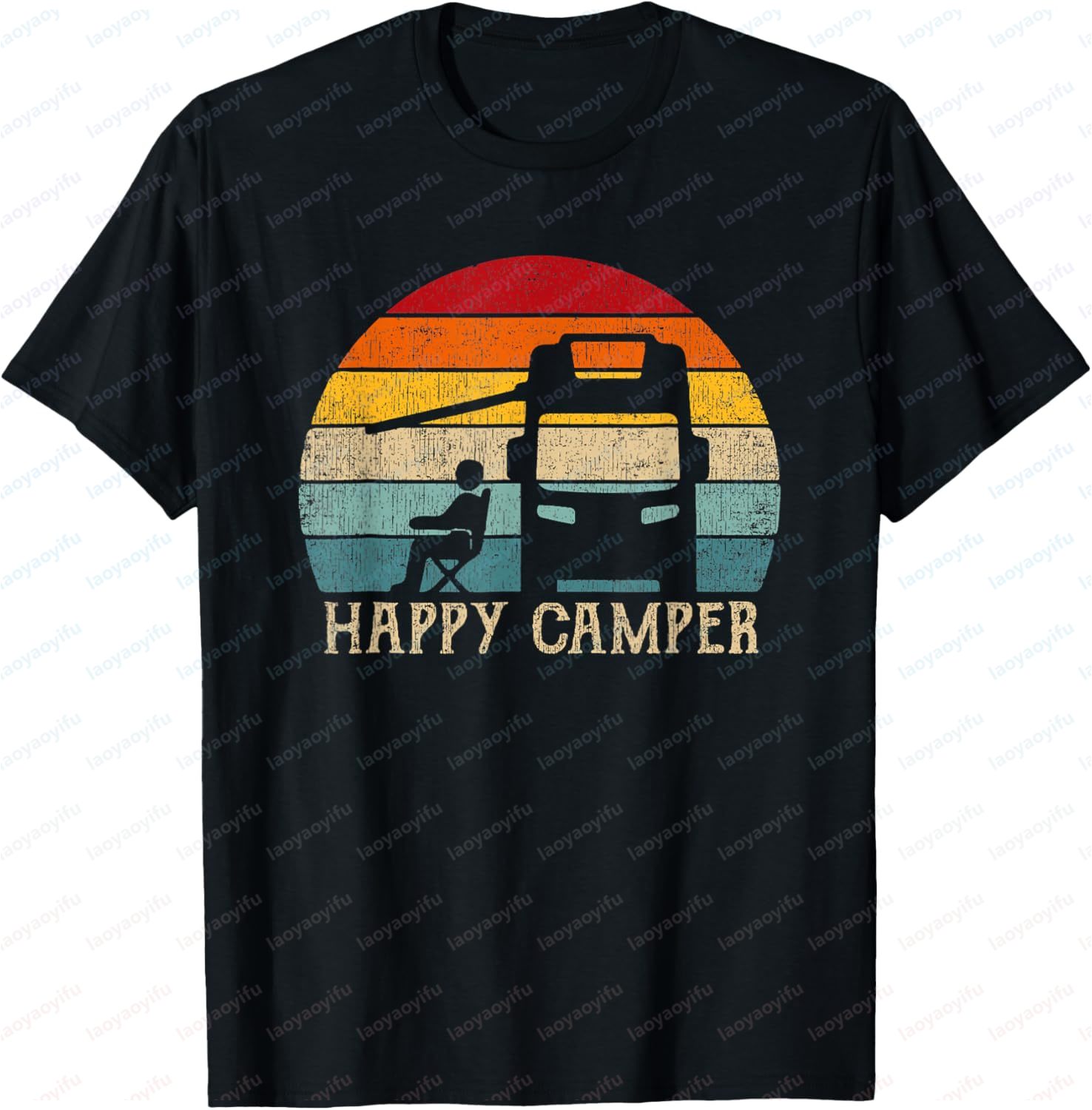 Women'S Fashion From The 70S - Happy Camper RV Camping Shirt Men