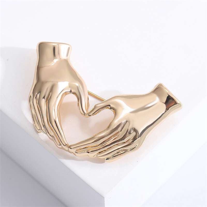 Women Fashion Pose - XIALUOKE Hand Pose Heart Brooches For