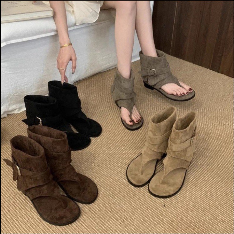 Women'S Fashion Trousers - 2025Spring Clip Toe Flats Sandals Summer