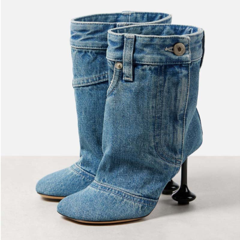 Women'S Fashion Trousers - Spring Autumn New Irregular Heel Denim