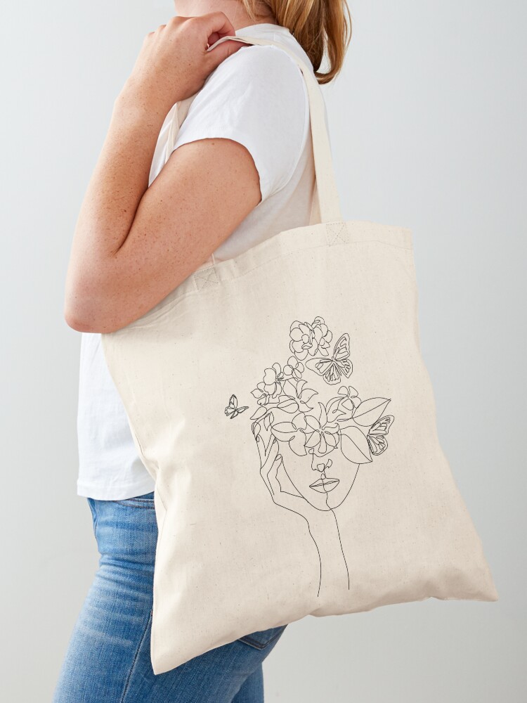 Women Fashion Vector - Abstract face with flowers by one