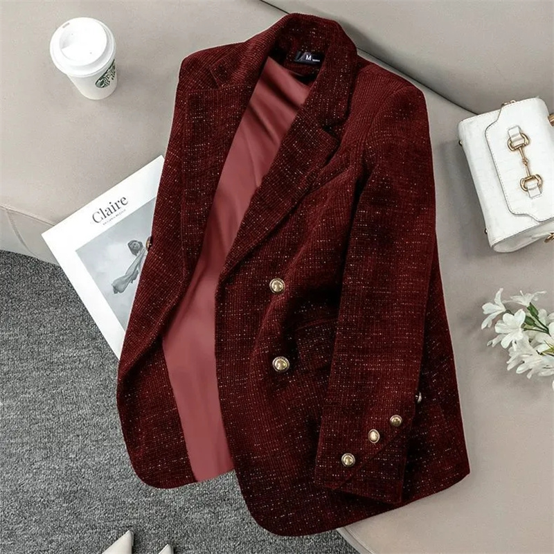 Velvet Blazer Women - Black Corduroy Suit Jacket For women