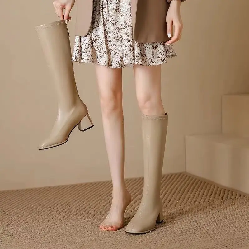 Women'S Fashion Boots 2025 - Square Toe Women's Long Boots Elegant