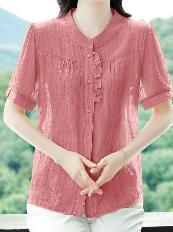 Women Fashion Over 40 - Fashionable Ice Silk Pleated Cotton Linen
