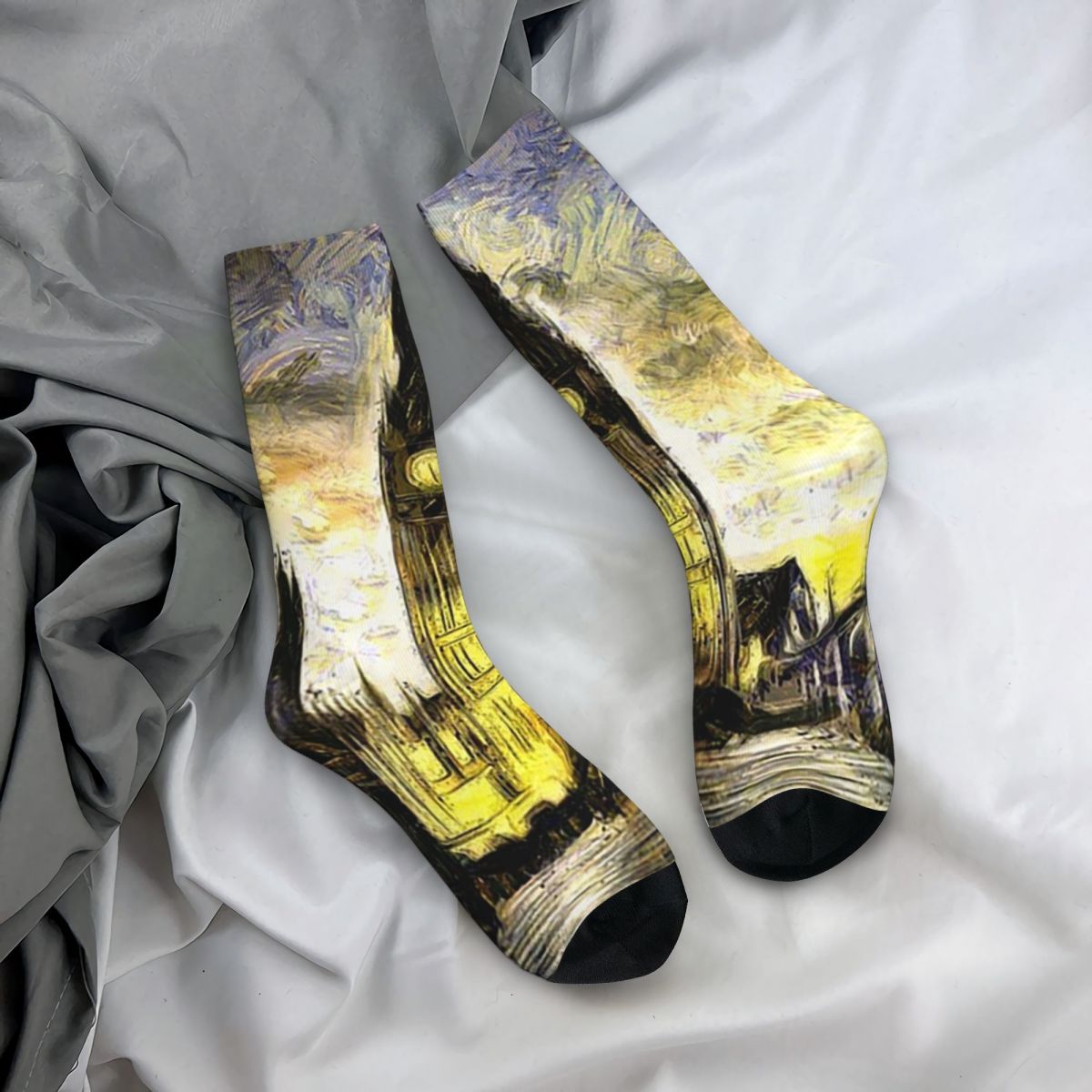 Women'S Fashion London - All Seasons Crew Stockings Colour Artistic