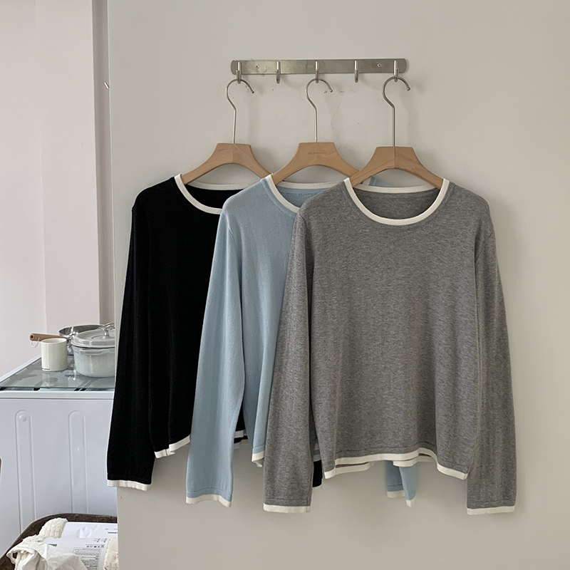 Trend Women Fashion - 100% Cotton Women O-neck Color Blocking