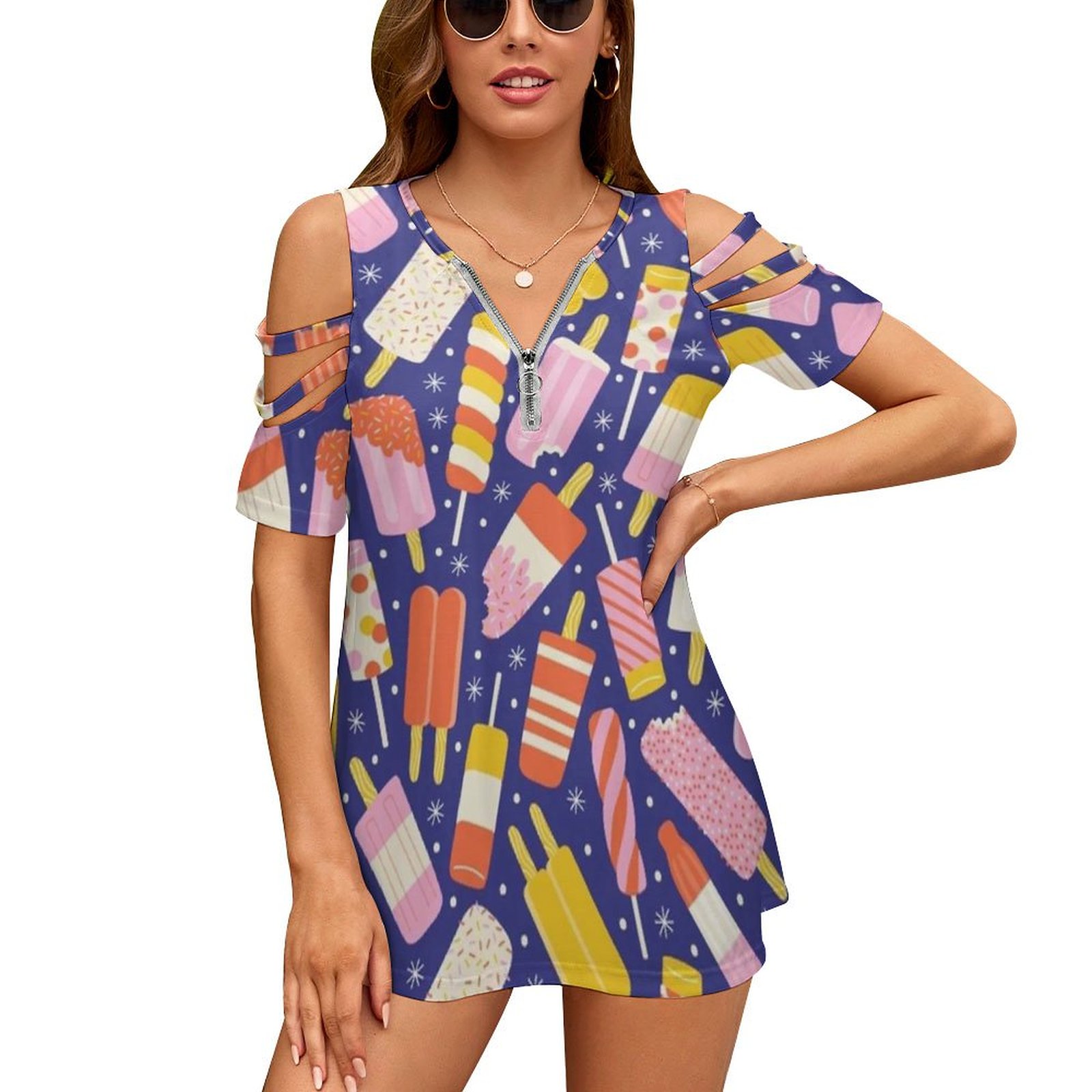 Women Fashion Vector - Popsicles New Fashion Zip Off Shoulder