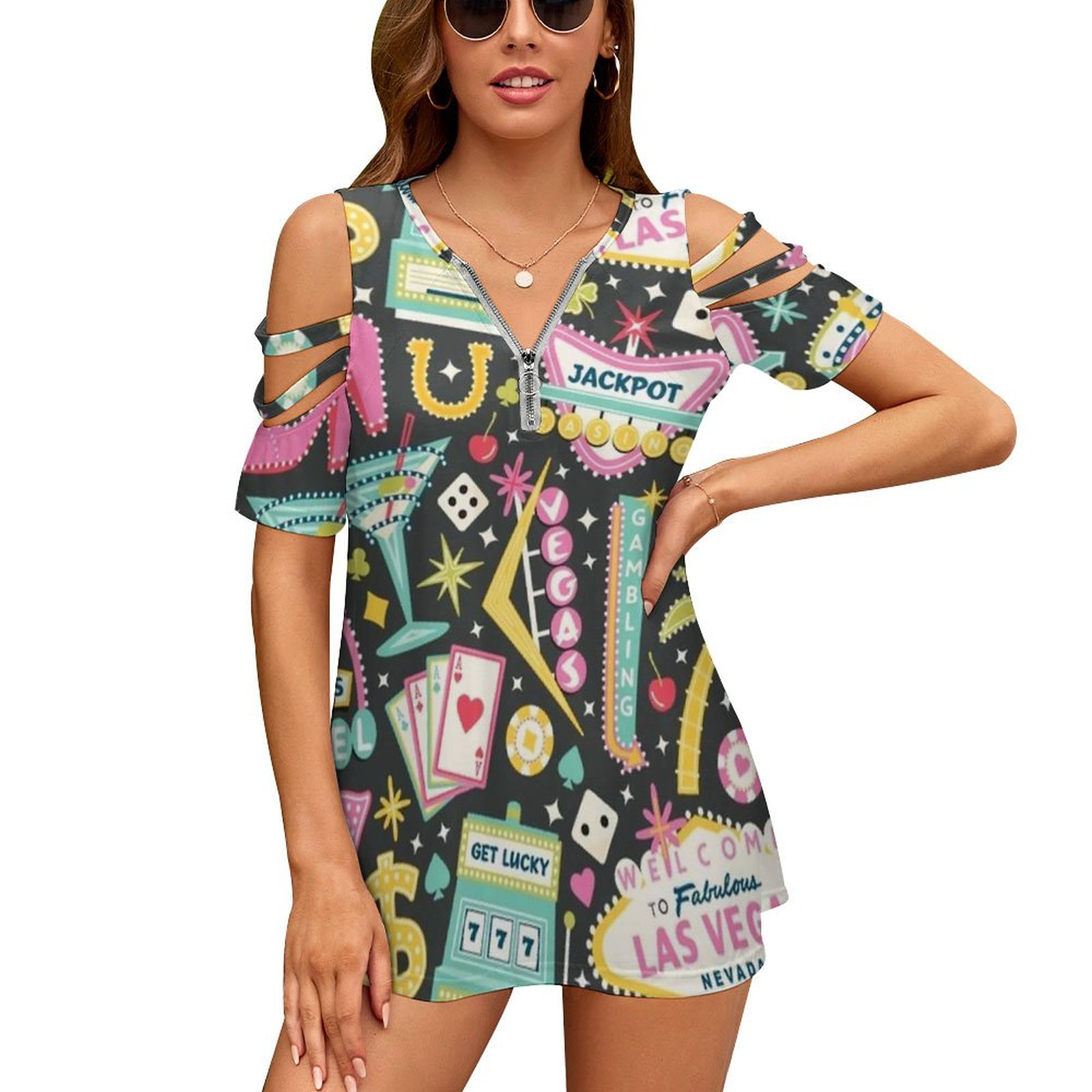 Women Fashion Vector - Viva Las Vegas Women's T-Shirt Summer