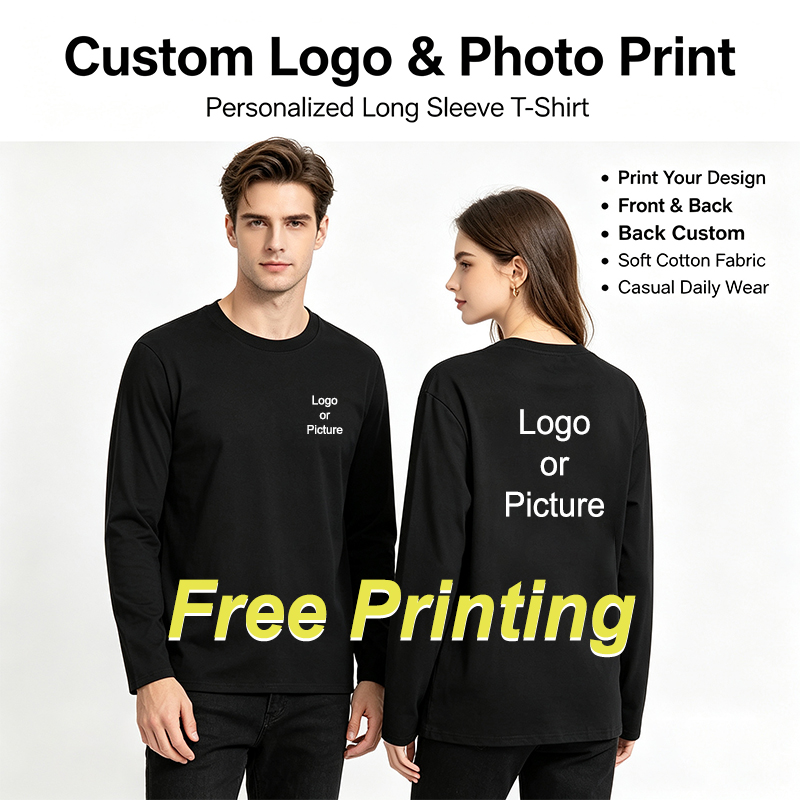 Trend Women Fashion - Customized Cotton Long Sleeve T-shirts Men