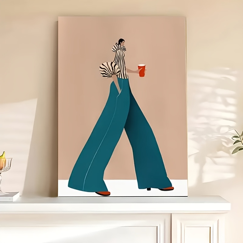 Women'S Fashion Trousers - Fashionable Blue Pants Woman Poster Prints