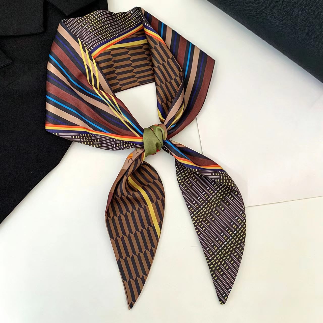 Luxury Print Long Hair Ribbon  - đánh giá và giá Women Fashion Necktie