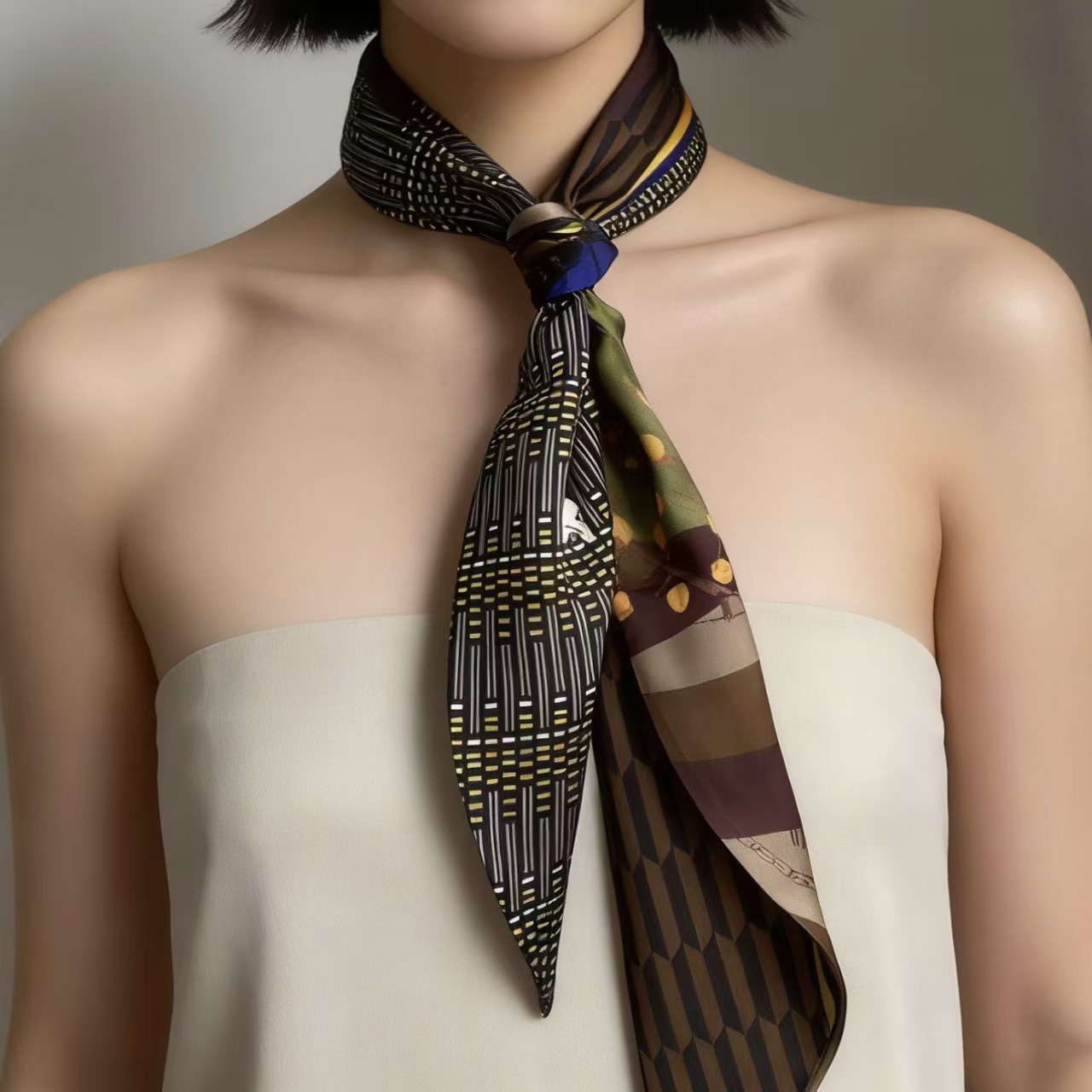 Luxury Print Long Hair Ribbon  - đánh giá và giá Women Fashion Necktie