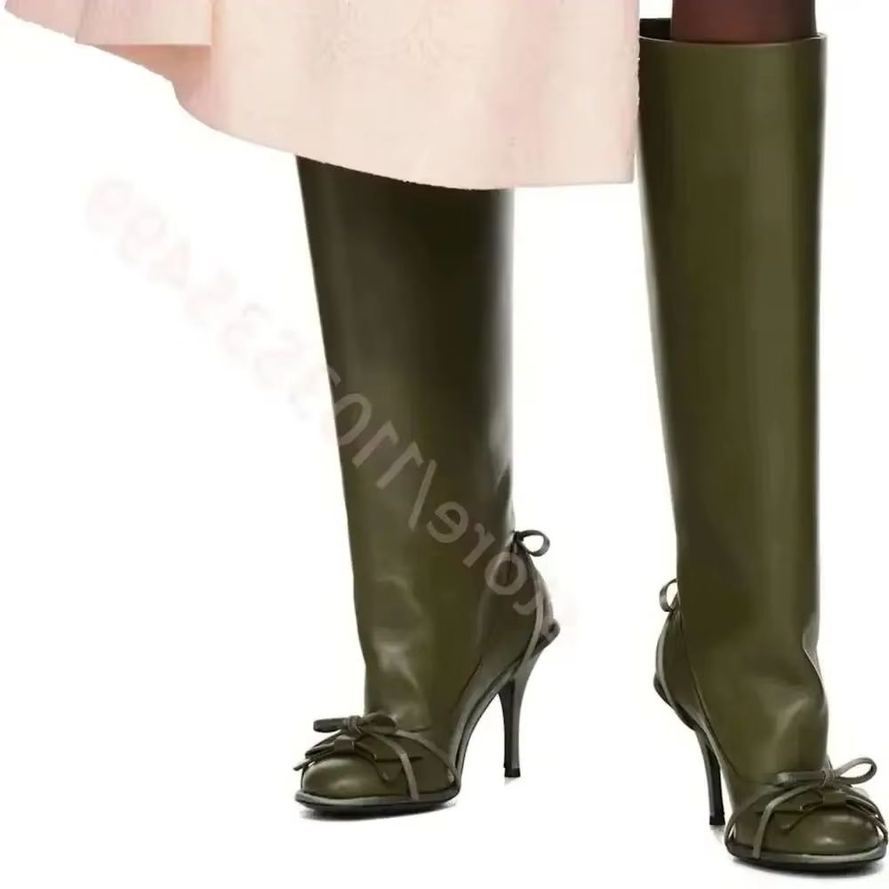 2026 Autumn Green Round Bow Kn - đánh giá và giá Women'S Fashion Boots 2025