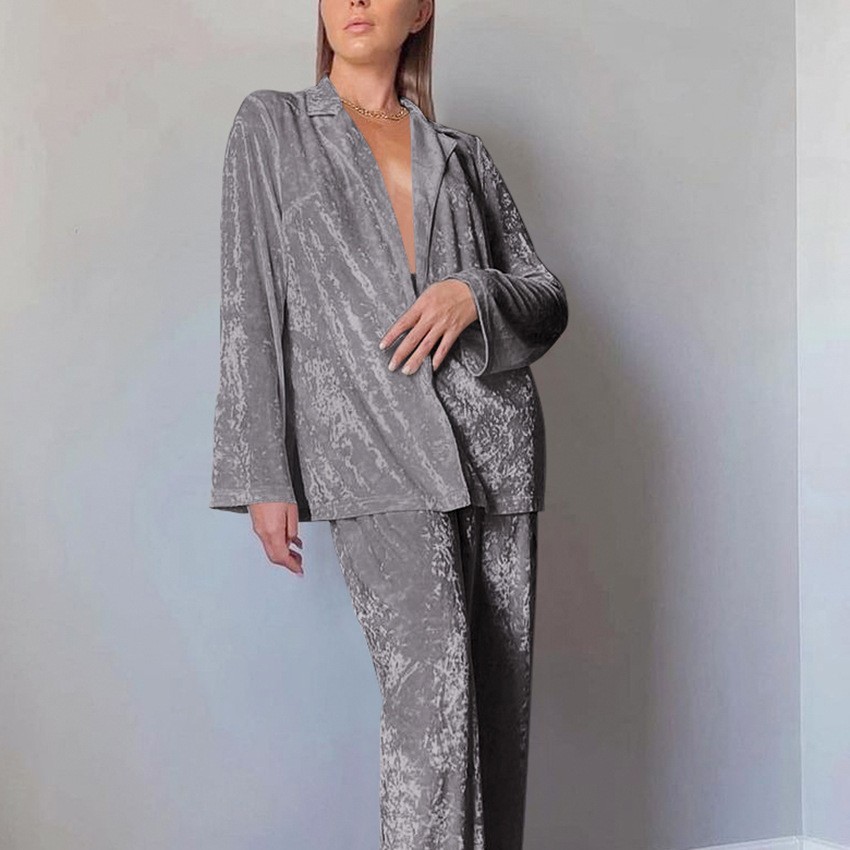 Women's 2-piece Sets Crushed V - đánh giá và giá Velvet Blazer Women