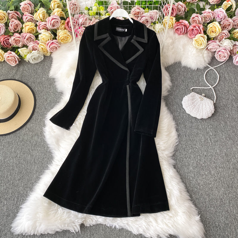 Mùa Thu Và Mùa Đông Nhung Đen  - đánh giá và giá Velvet Blazer Women
