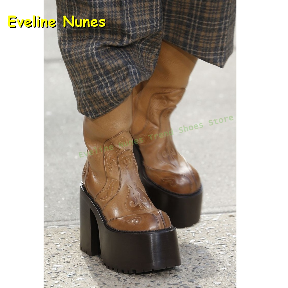 Embroidery Platform Knee High  - đánh giá và giá Women'S Fashion Boots 2025