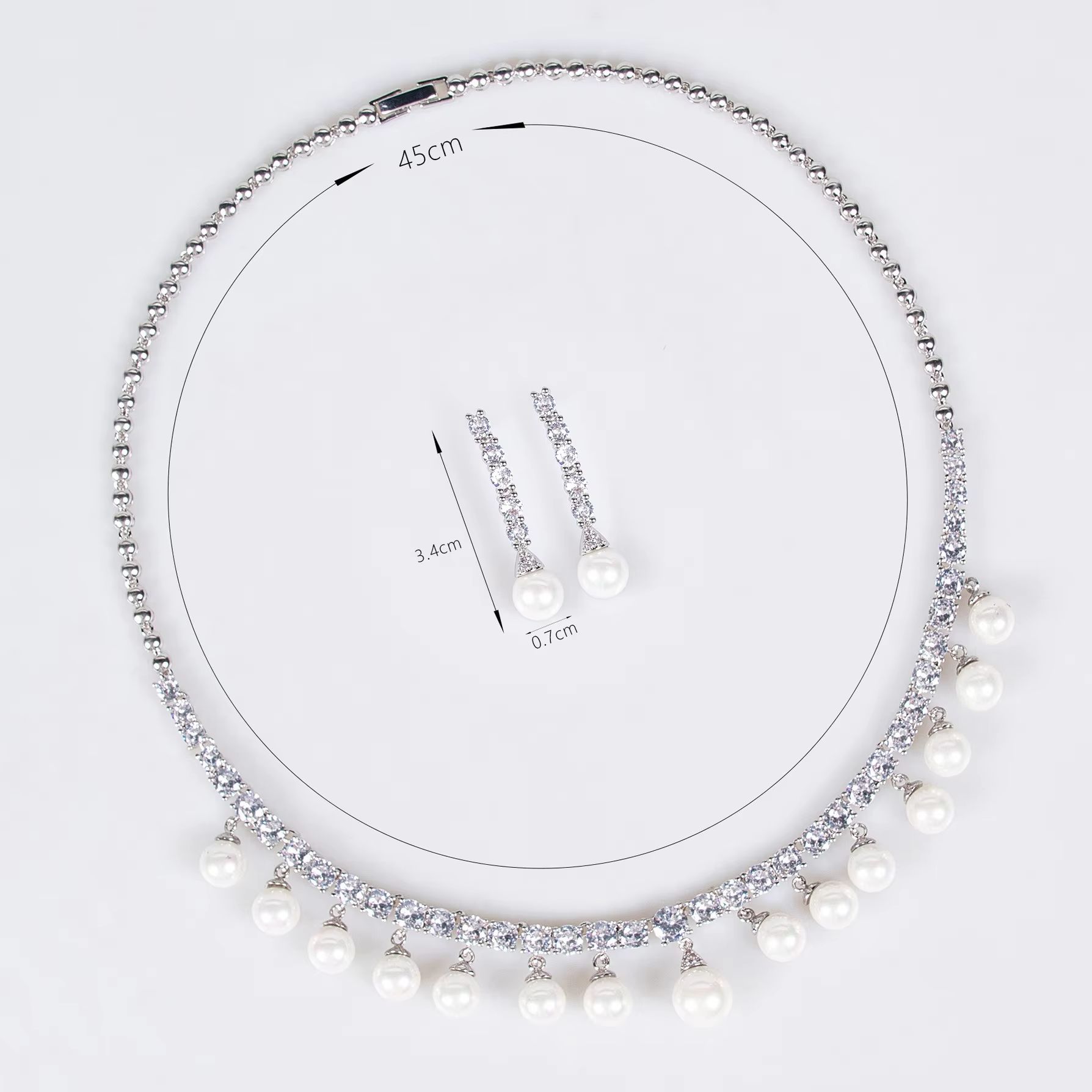 Fashion Pearls Zirconia Neckla - đánh giá và giá Women Fashion Uae
