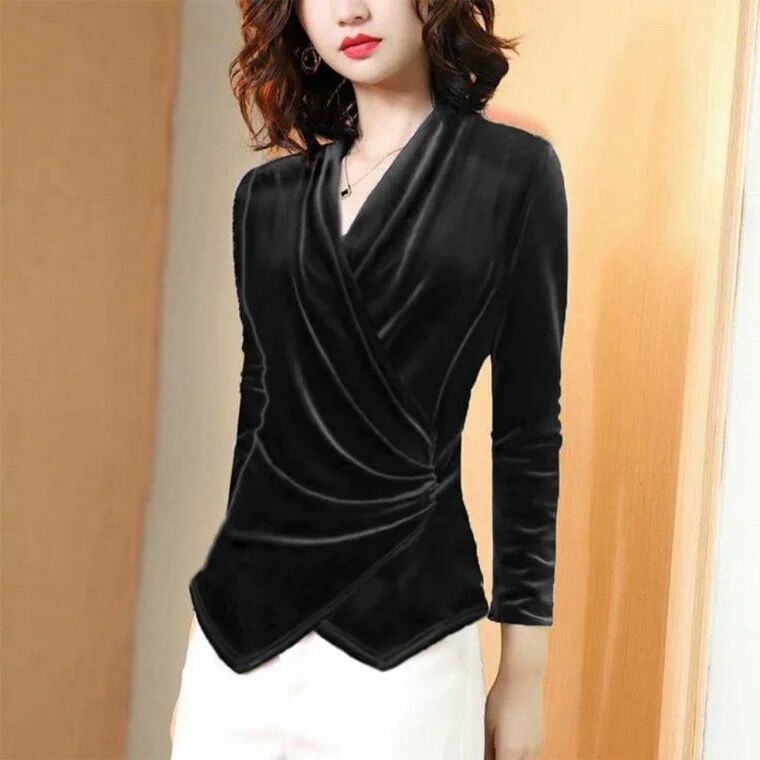 Women Blouse 2025 Autumn Gold  - đánh giá và giá Velvet Blazer Women