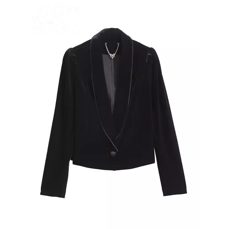 Gold Velvet Suit Short Jacket  - đánh giá và giá Velvet Blazer Women