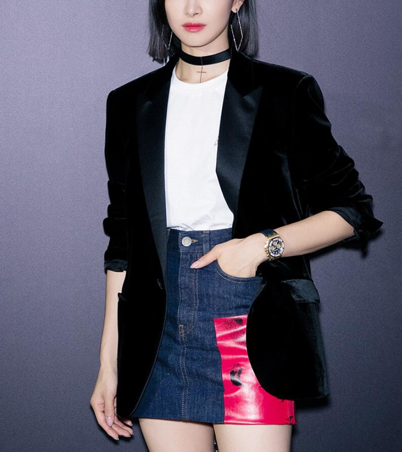 Phụ Nữ Nhung Cộc Tay Cho Nữ Áo - đánh giá và giá Velvet Blazer Women