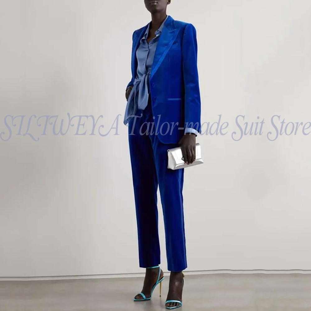 Luxury Blue Velvet Women Suit  - đánh giá và giá Velvet Blazer Women