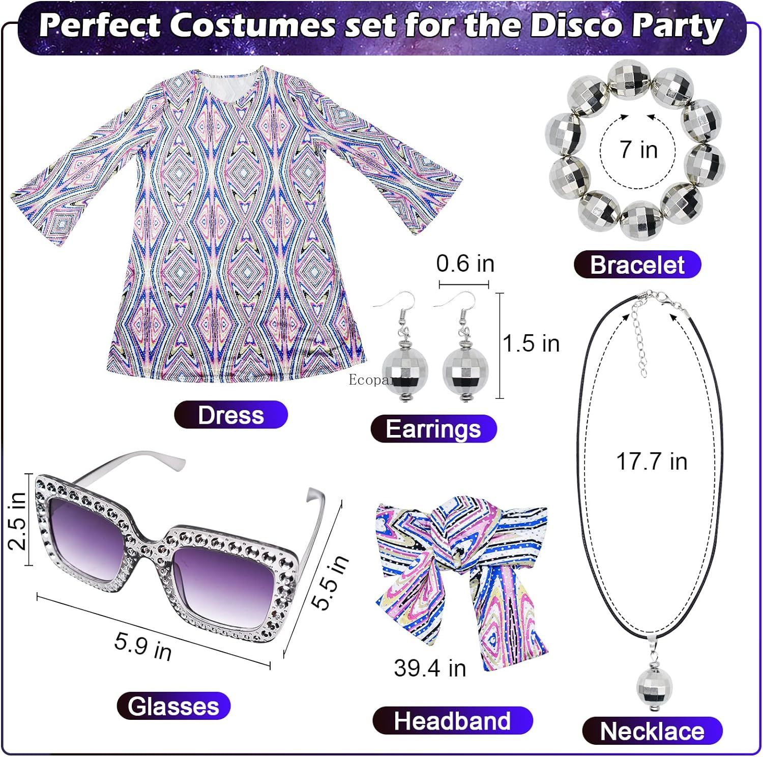 Disfraz 70s Women Disco Dress  - đánh giá và giá Women'S Fashion From The 70S