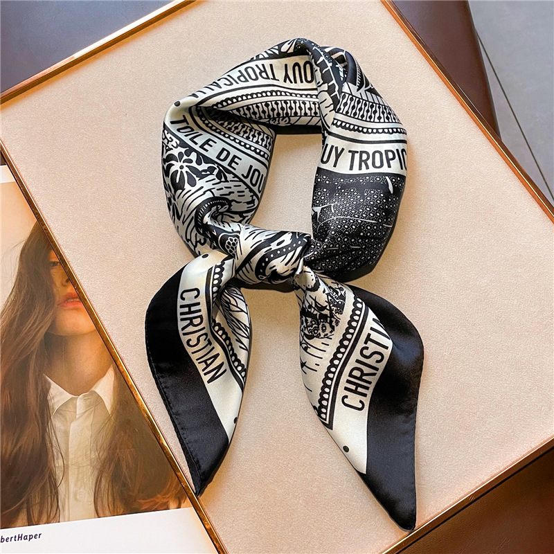 Letter Printing Silk Satin Han - đánh giá và giá Women Fashion Necktie