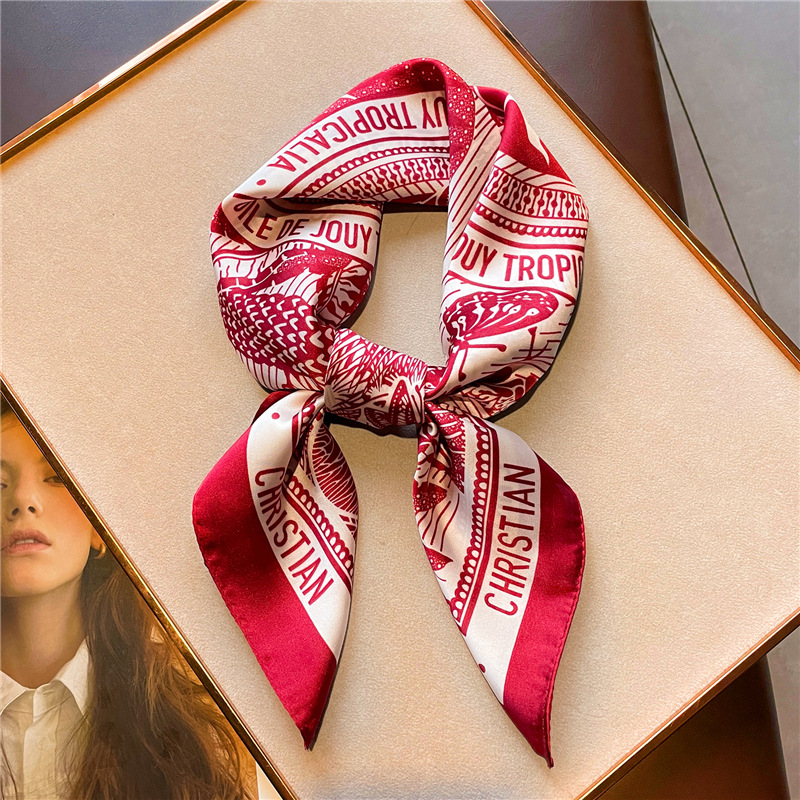 Letter Printing Silk Satin Han - đánh giá và giá Women Fashion Necktie