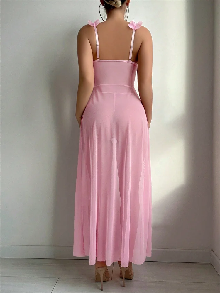 Pink Floral Lace See Through N - đánh giá và giá Women'S Fashion Line