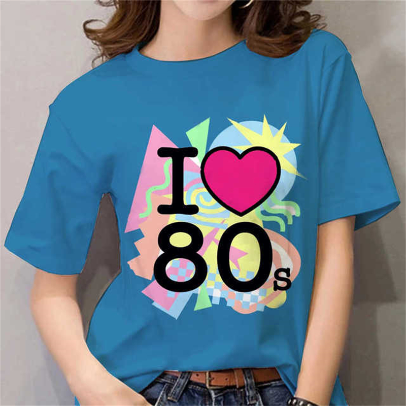 80s Womens T Shirt Femal Black - đánh giá và giá Women Fashion 80S