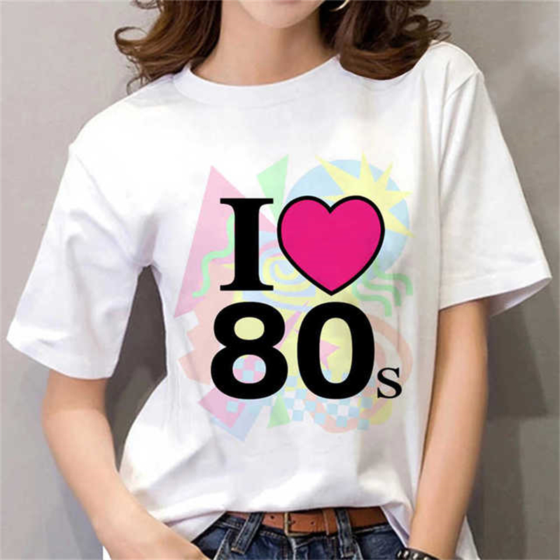 80s Womens T Shirt Femal Black - đánh giá và giá Women Fashion 80S