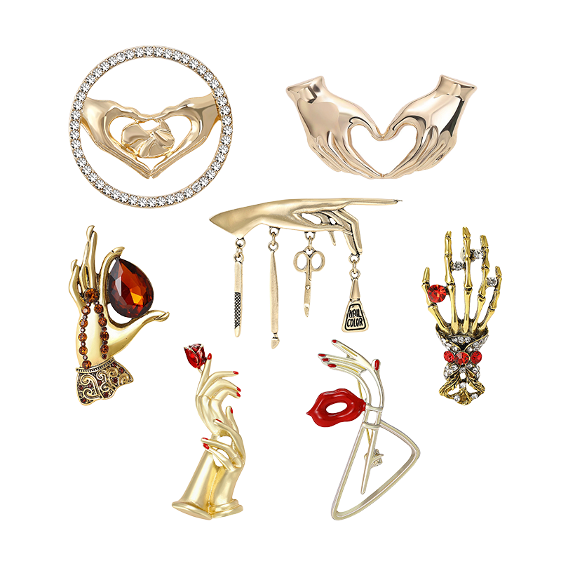 Hand Pose Heart Brooches For W - đánh giá và giá Women Fashion Pose