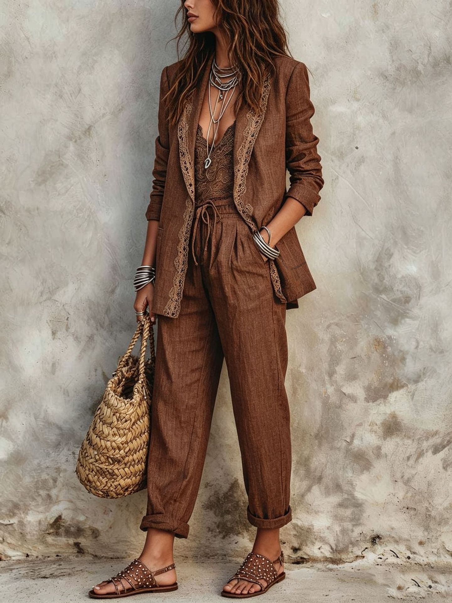 Casual Blazer Two Piece Set Wo - đánh giá và giá Women'S Fashion Trousers