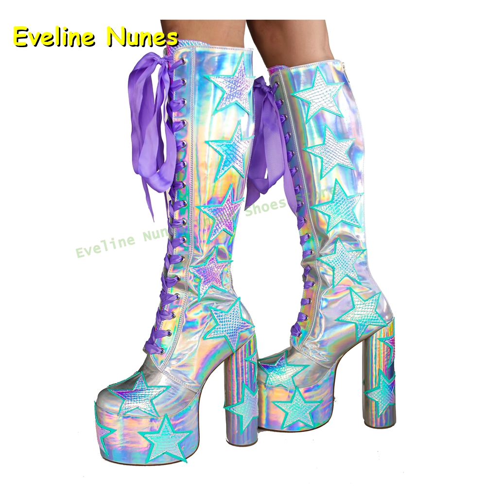 Star Print Multi Color Platfor - đánh giá và giá Women'S Fashion Boots 2025
