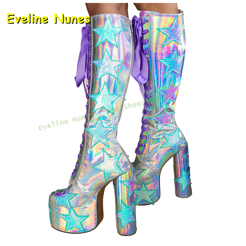 Star Print Multi Color Platfor - đánh giá và giá Women'S Fashion Boots 2025