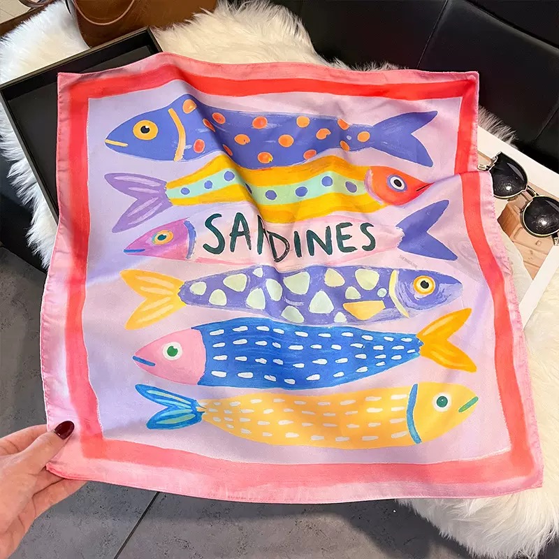 Fashion Fish Pattern Square Si - đánh giá và giá Women Fashion Necktie