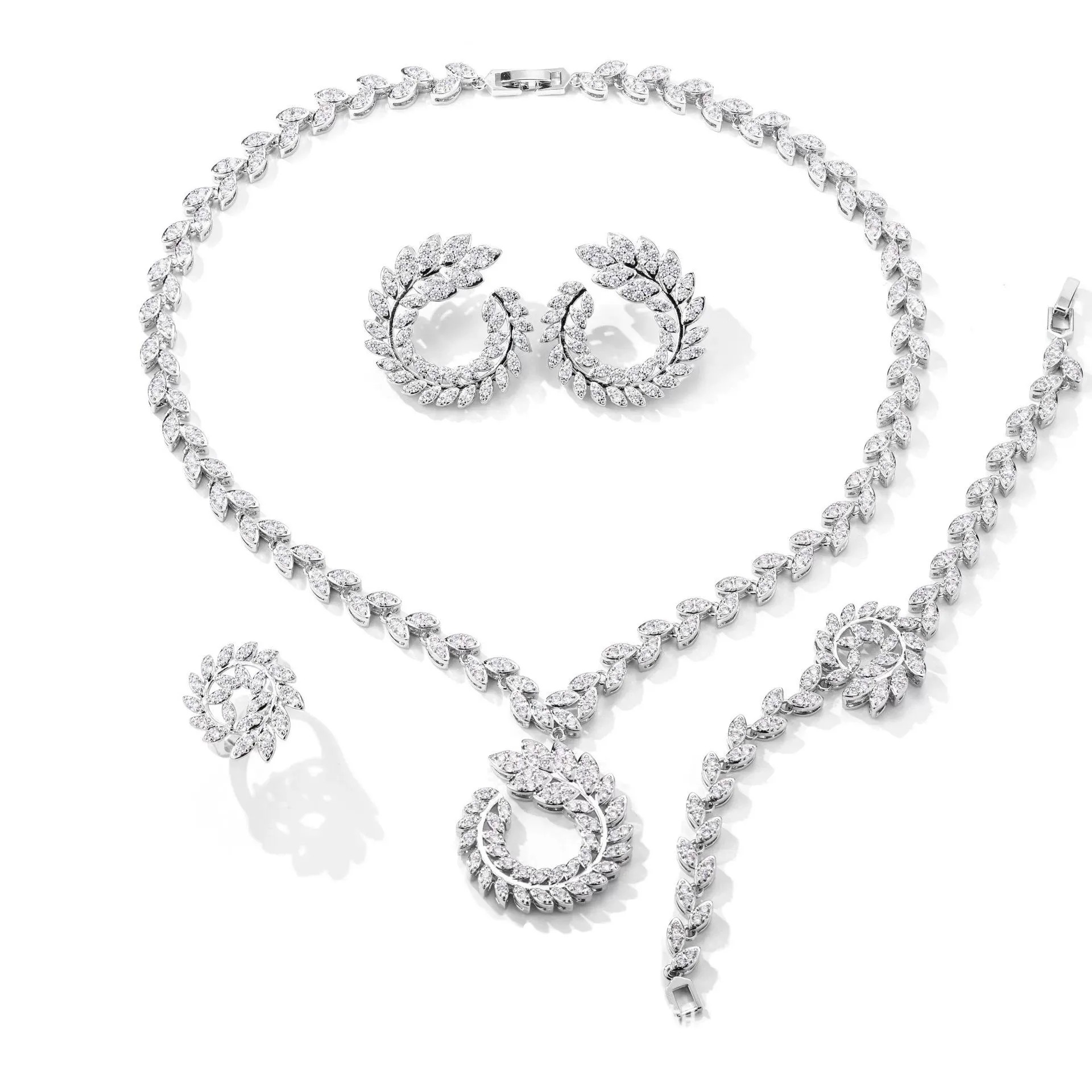 4PCS Wedding Jewelry Set Cubic - đánh giá và giá Women Fashion Uae
