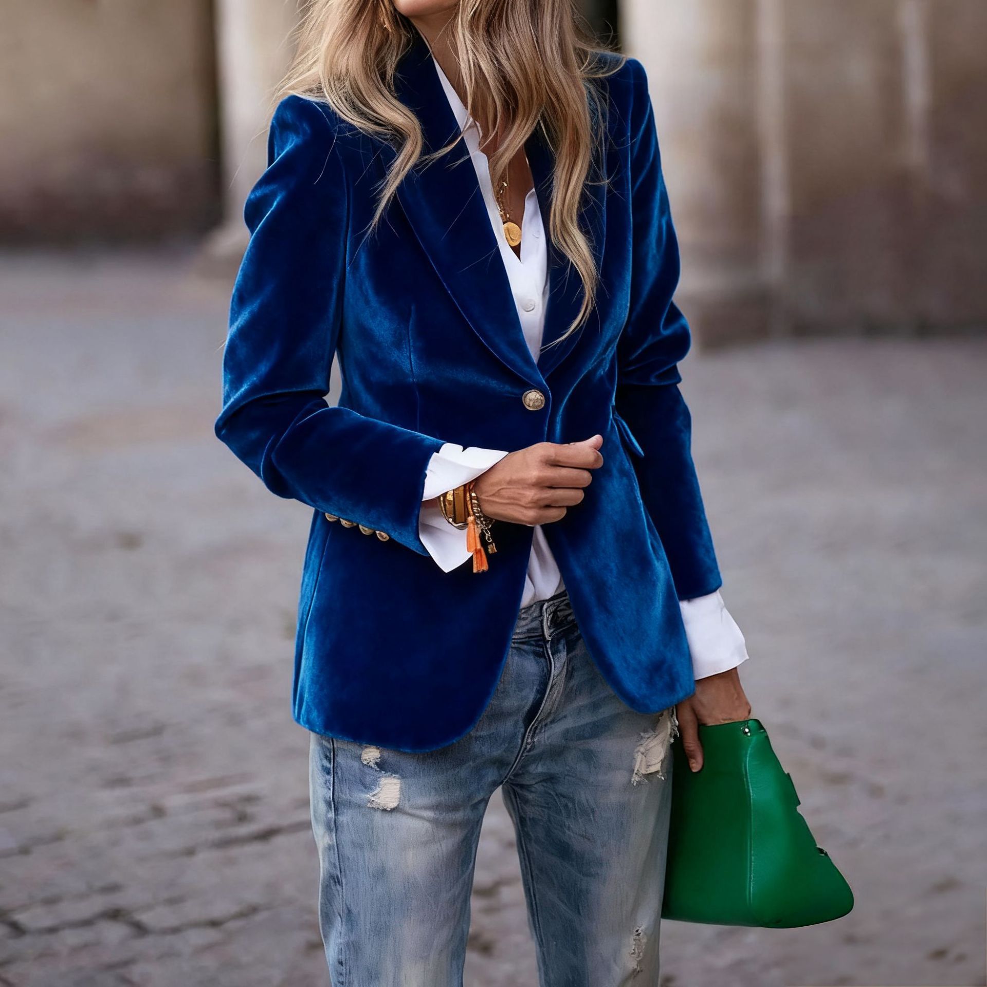 Womens Velvet Blazer Lapel Sin - đánh giá và giá Velvet Blazer Women