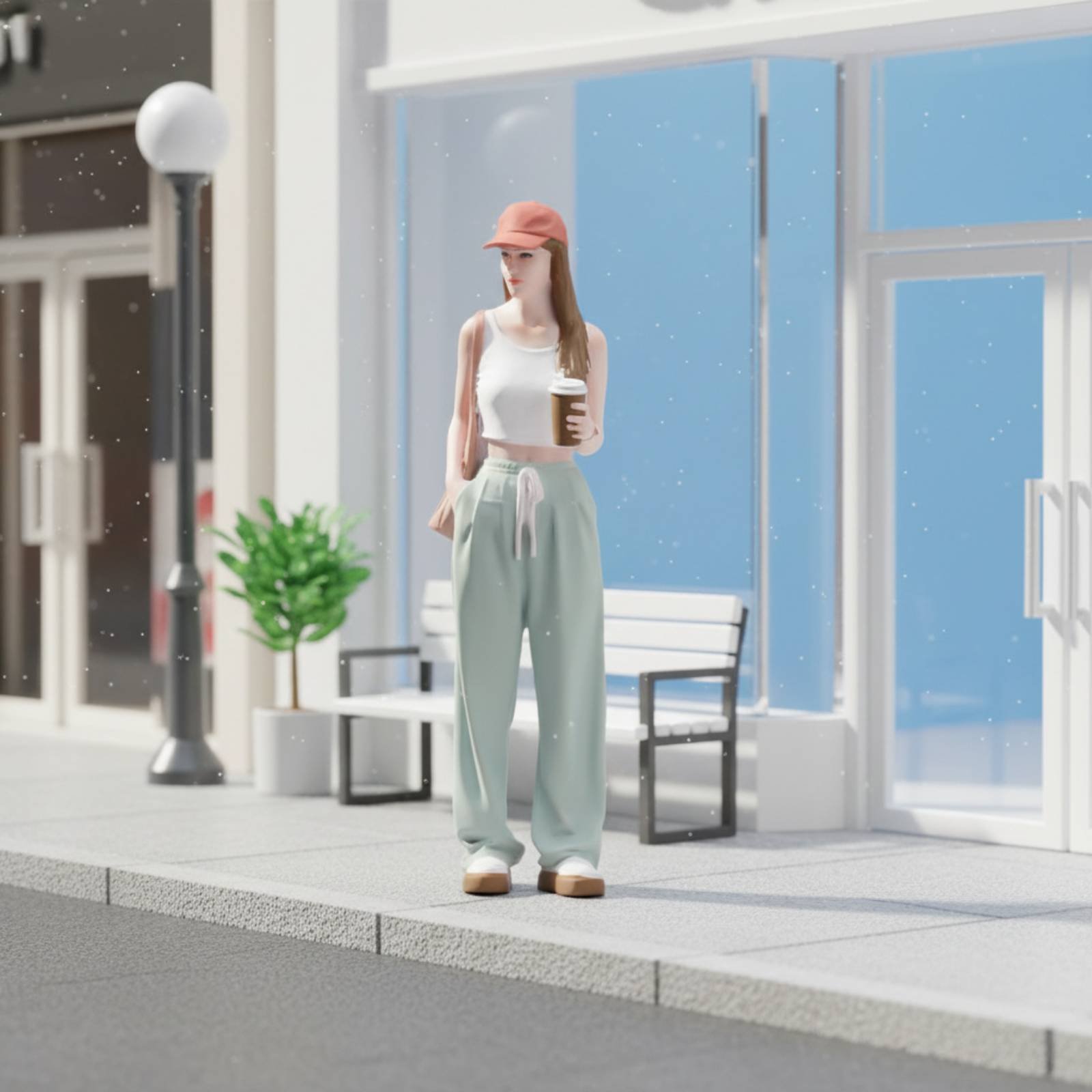 Girl Figure Holding Coffee Col - đánh giá và giá Women Fashion Pose