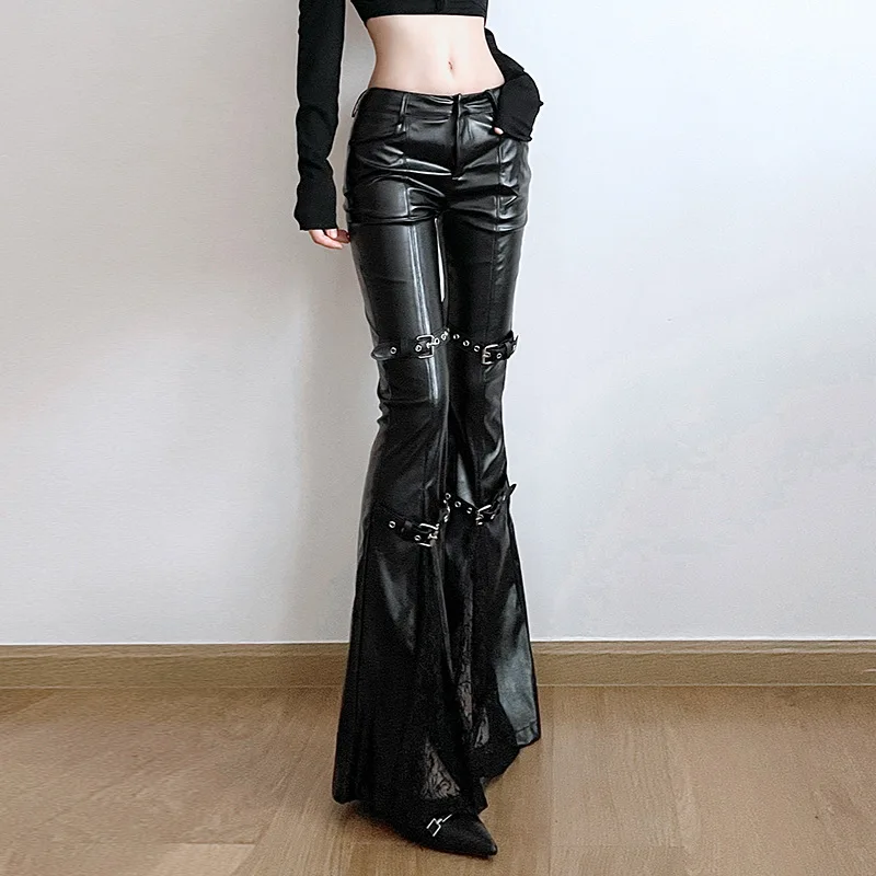 Women's PU Leather Flare Pants - đánh giá và giá Women'S Fashion Trousers