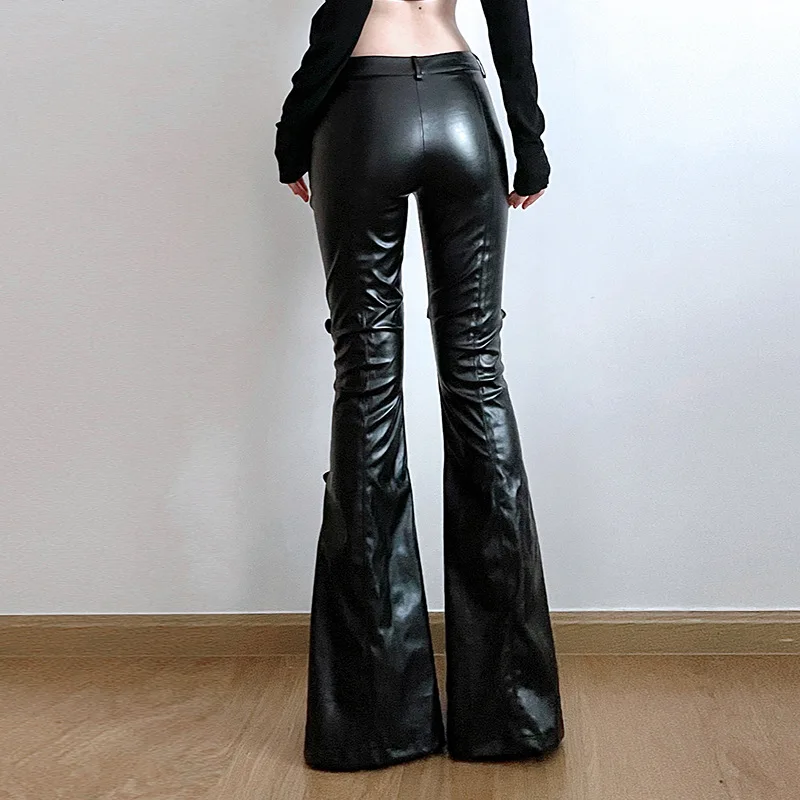 Women's PU Leather Flare Pants - đánh giá và giá Women'S Fashion Trousers